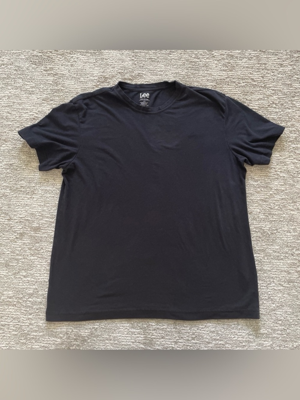Lee Short Sleeve T-Shirt Men's Size Large Black Pima Cotton Blend Casual Plain